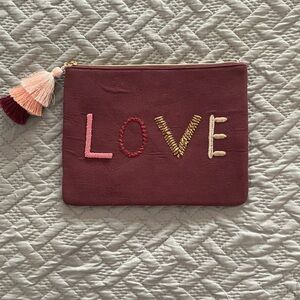 Stella & Dot Burgundy LOVE Clutch